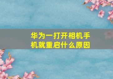 华为一打开相机手机就重启什么原因