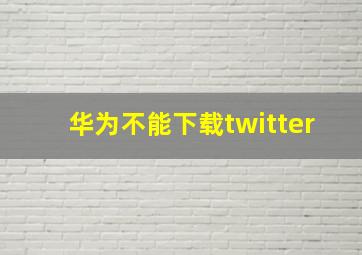 华为不能下载twitter