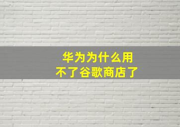 华为为什么用不了谷歌商店了