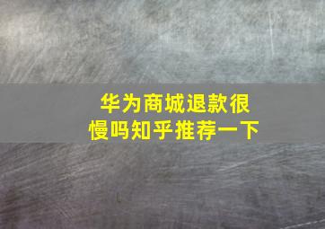 华为商城退款很慢吗知乎推荐一下