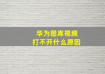 华为图库视频打不开什么原因