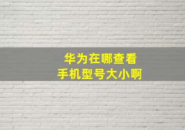 华为在哪查看手机型号大小啊