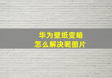 华为壁纸变暗怎么解决呢图片