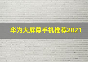 华为大屏幕手机推荐2021