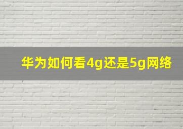 华为如何看4g还是5g网络