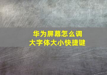 华为屏幕怎么调大字体大小快捷键