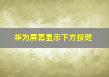 华为屏幕显示下方按键