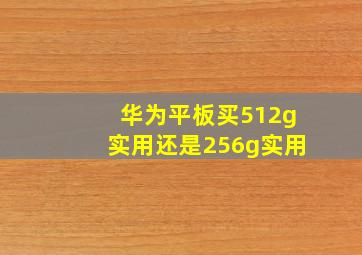 华为平板买512g实用还是256g实用