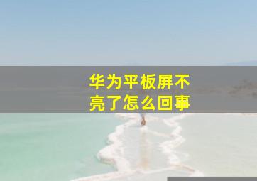 华为平板屏不亮了怎么回事