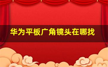 华为平板广角镜头在哪找