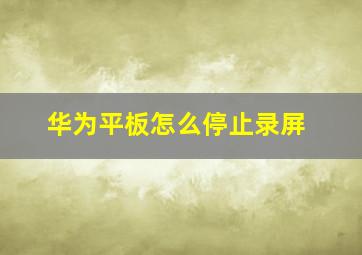 华为平板怎么停止录屏