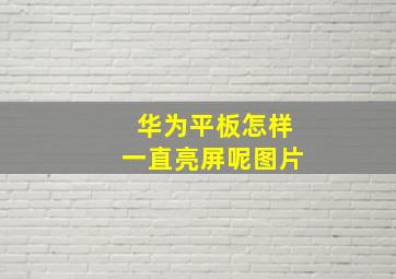 华为平板怎样一直亮屏呢图片