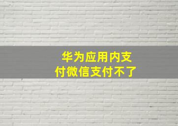 华为应用内支付微信支付不了