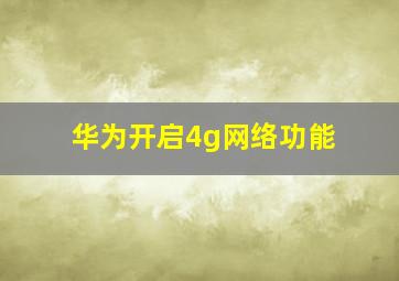 华为开启4g网络功能