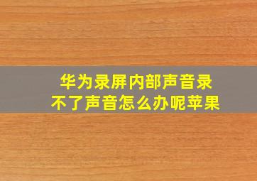 华为录屏内部声音录不了声音怎么办呢苹果