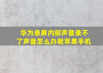 华为录屏内部声音录不了声音怎么办呢苹果手机