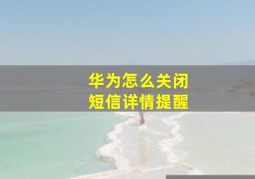 华为怎么关闭短信详情提醒