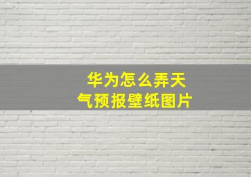 华为怎么弄天气预报壁纸图片