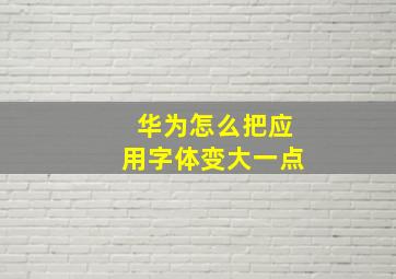 华为怎么把应用字体变大一点