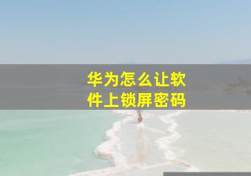 华为怎么让软件上锁屏密码