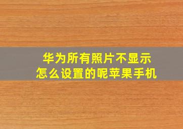 华为所有照片不显示怎么设置的呢苹果手机