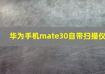 华为手机mate30自带扫描仪