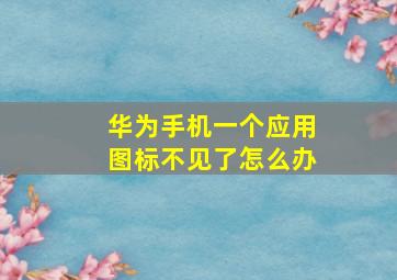 华为手机一个应用图标不见了怎么办