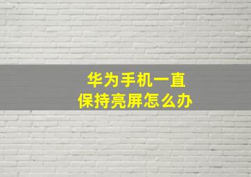 华为手机一直保持亮屏怎么办