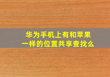 华为手机上有和苹果一样的位置共享查找么