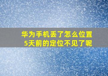 华为手机丢了怎么位置5天前的定位不见了呢