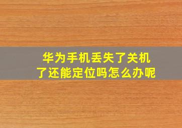 华为手机丢失了关机了还能定位吗怎么办呢