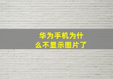 华为手机为什么不显示图片了