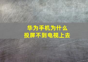 华为手机为什么投屏不到电视上去