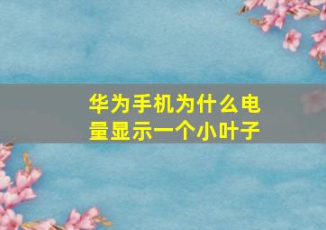 华为手机为什么电量显示一个小叶子