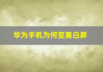 华为手机为何变黑白屏