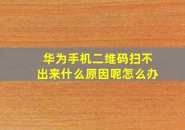 华为手机二维码扫不出来什么原因呢怎么办