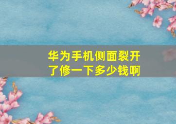 华为手机侧面裂开了修一下多少钱啊