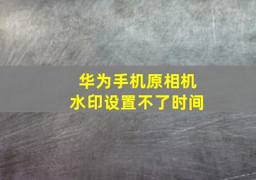 华为手机原相机水印设置不了时间