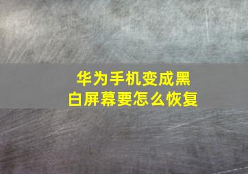 华为手机变成黑白屏幕要怎么恢复