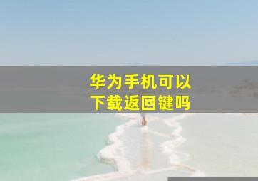 华为手机可以下载返回键吗