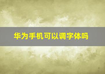 华为手机可以调字体吗