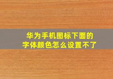 华为手机图标下面的字体颜色怎么设置不了