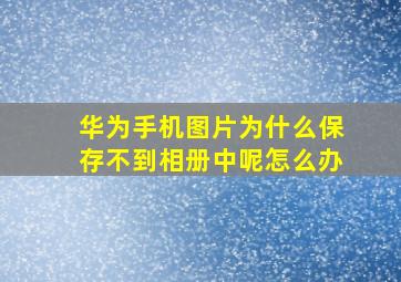 华为手机图片为什么保存不到相册中呢怎么办