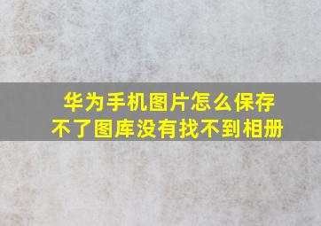 华为手机图片怎么保存不了图库没有找不到相册