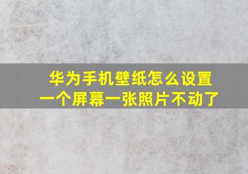 华为手机壁纸怎么设置一个屏幕一张照片不动了