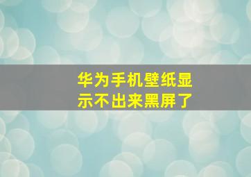 华为手机壁纸显示不出来黑屏了