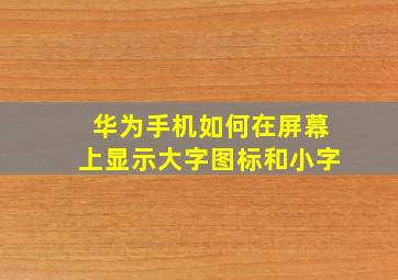 华为手机如何在屏幕上显示大字图标和小字