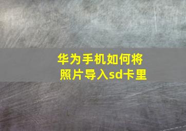 华为手机如何将照片导入sd卡里