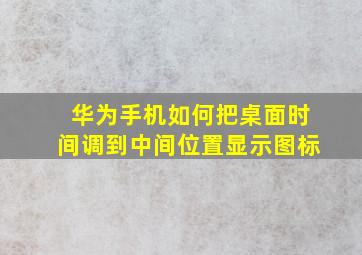 华为手机如何把桌面时间调到中间位置显示图标