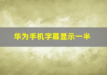 华为手机字幕显示一半